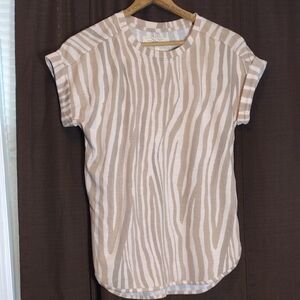 Cupio Brown Beige zebra Top
